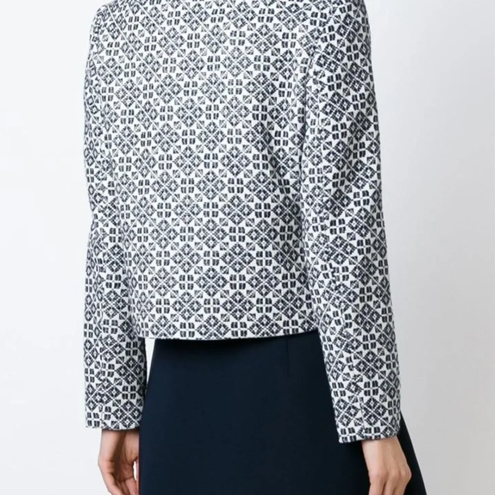 NWT Tory Burch Embellished Crystal Jeweled Blazer Jacquard Cotton Blend Jacket